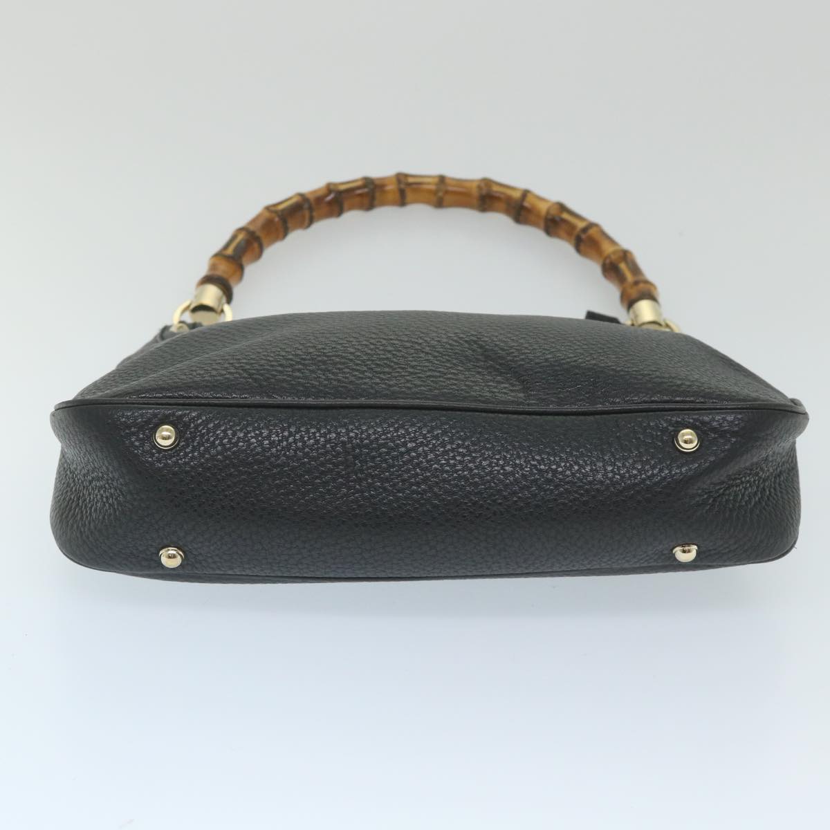 GUCCI Bamboo Shoulder Bag Leather Black 137379 ep2235