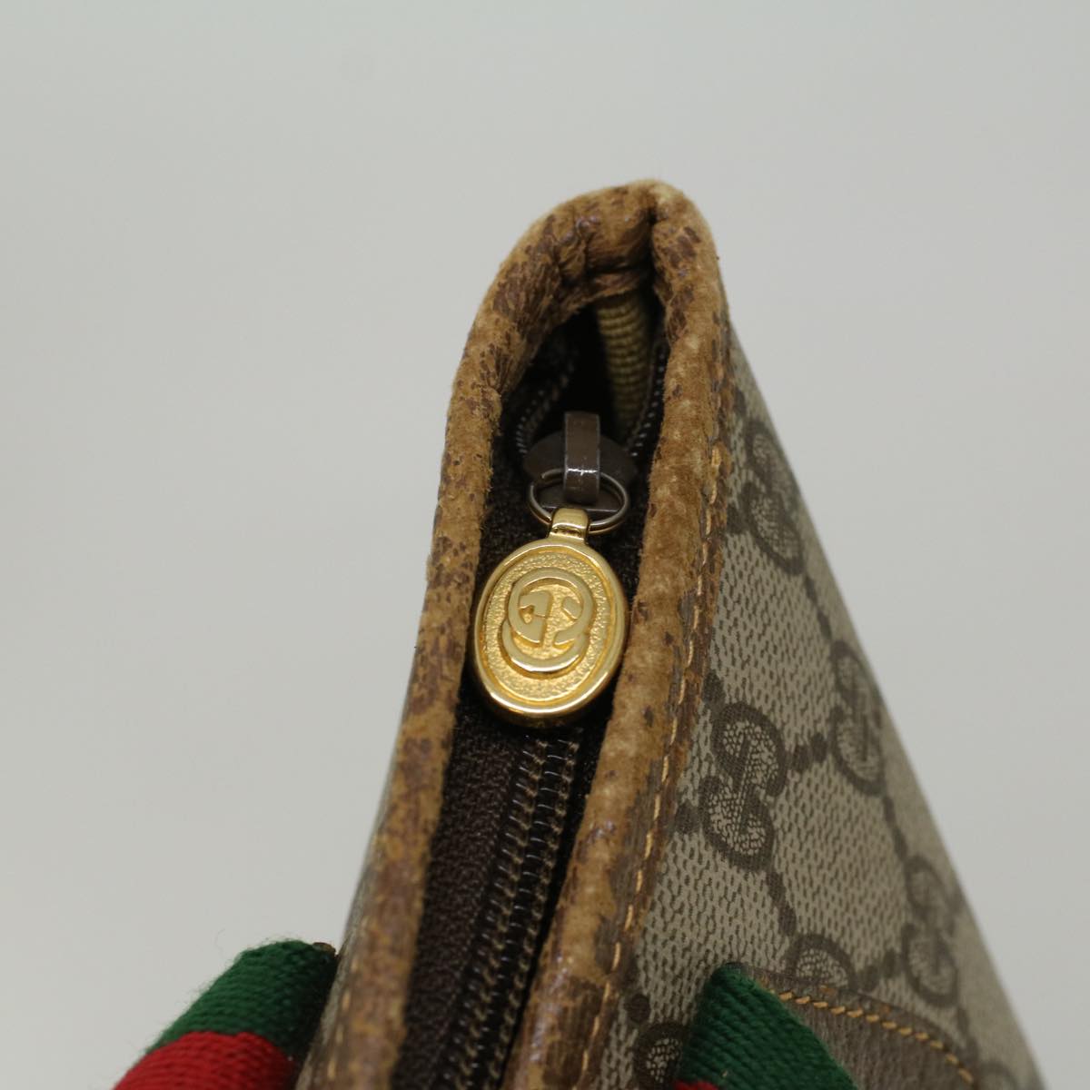 GUCCI GG Supreme Web Sherry Line Tote Bag Beige Red 002 983 0168 ep2238