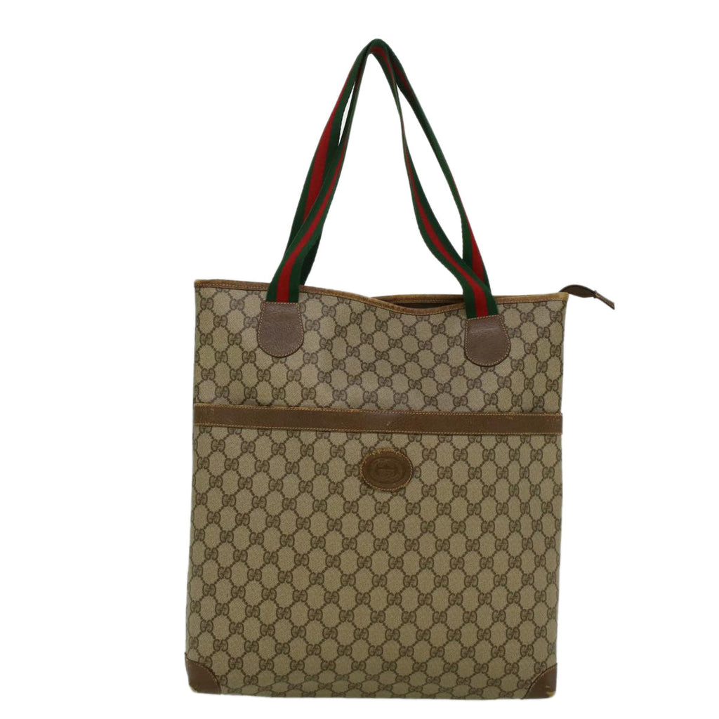 GUCCI GG Supreme Web Sherry Line Tote Bag Beige Red 002 983 0168 ep2238