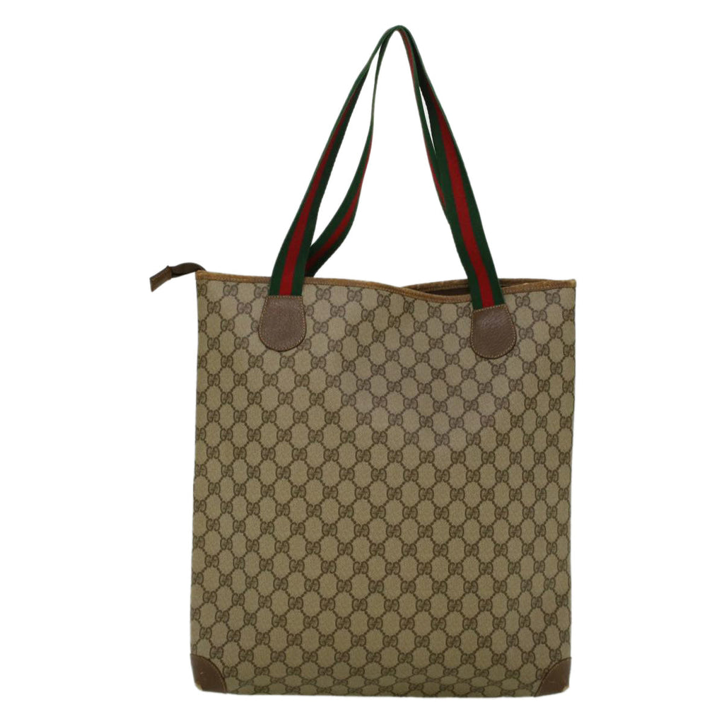 GUCCI GG Supreme Web Sherry Line Tote Bag Beige Red 002 983 0168 ep2238
