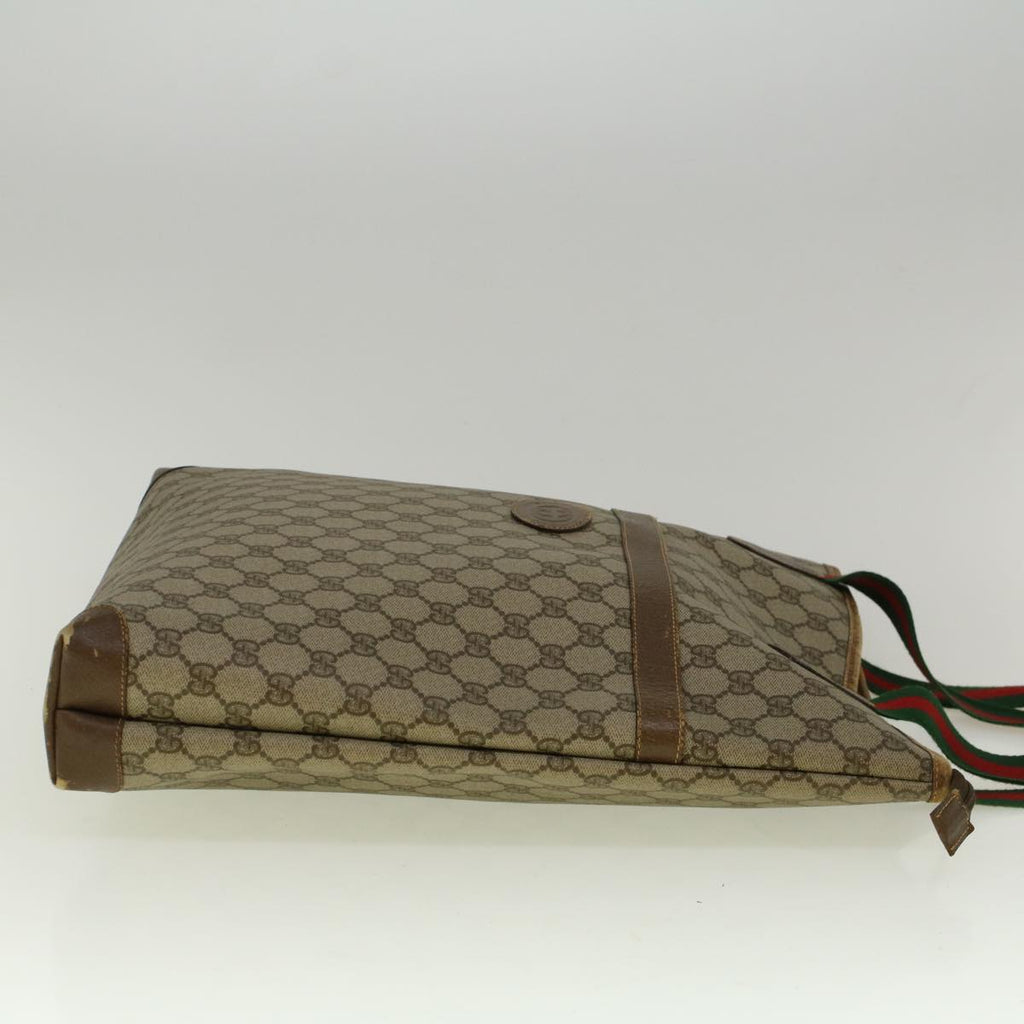 GUCCI GG Supreme Web Sherry Line Tote Bag Beige Red 002 983 0168 ep2238