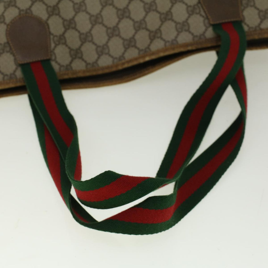 GUCCI GG Supreme Web Sherry Line Tote Bag Beige Red 002 983 0168 ep2238