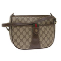 GUCCI GG Canvas Web Sherry Line Shoulder Bag PVC Leather Beige Green ep2244
