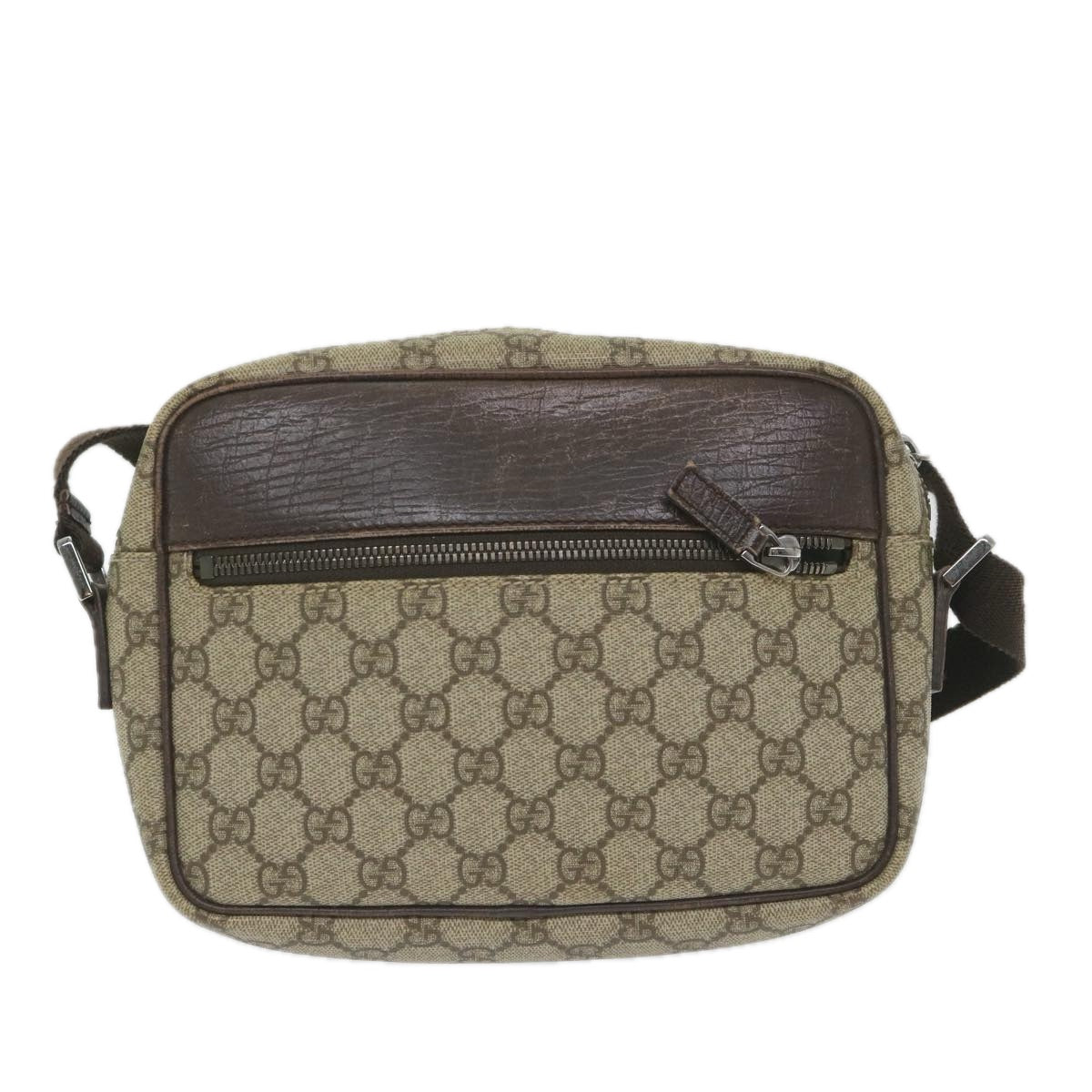 GUCCI GG Supreme Shoulder Bag PVC Leather Beige 114291 ep2248