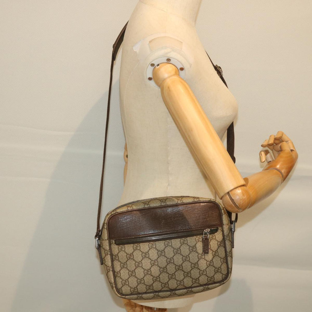 GUCCI GG Supreme Shoulder Bag PVC Leather Beige 114291 ep2248