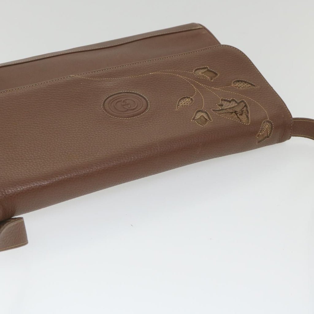 GUCCI Shoulder Bag Leather Brown ep2261