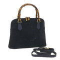 GUCCI Bamboo Hand Bag Suede 2way Navy 000 2058 0290 0 ep2263