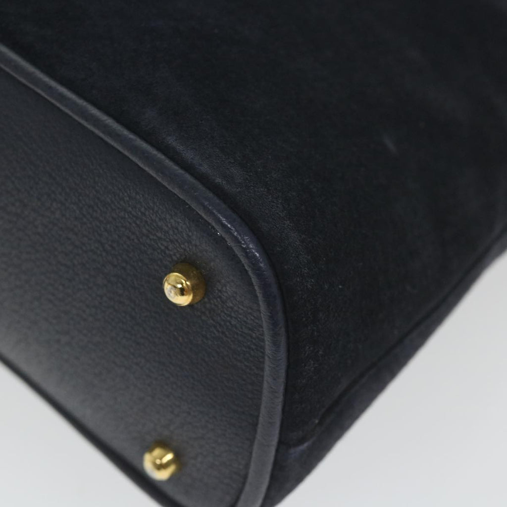 GUCCI Bamboo Hand Bag Suede 2way Navy 000 2058 0290 0 ep2263