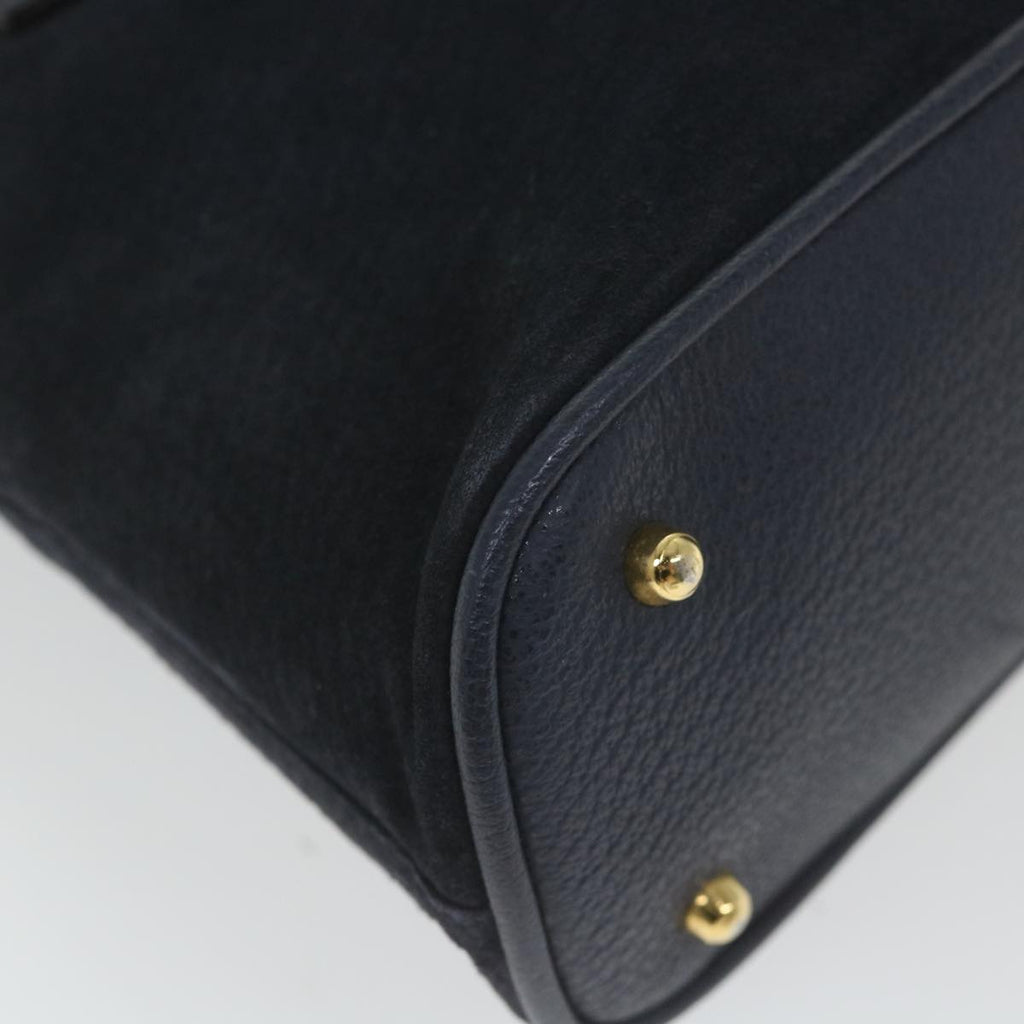 GUCCI Bamboo Hand Bag Suede 2way Navy 000 2058 0290 0 ep2263