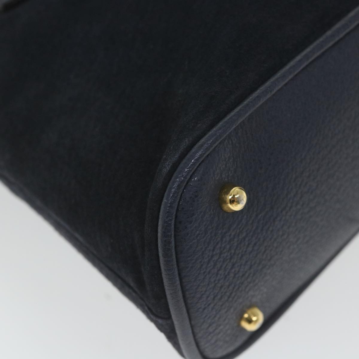 GUCCI Bamboo Hand Bag Suede 2way Navy 000 2058 0290 0 ep2263