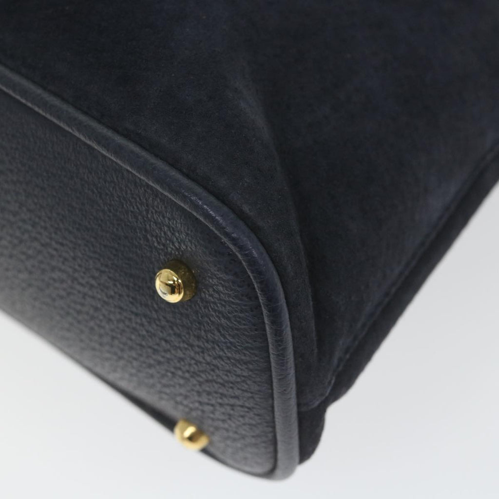 GUCCI Bamboo Hand Bag Suede 2way Navy 000 2058 0290 0 ep2263