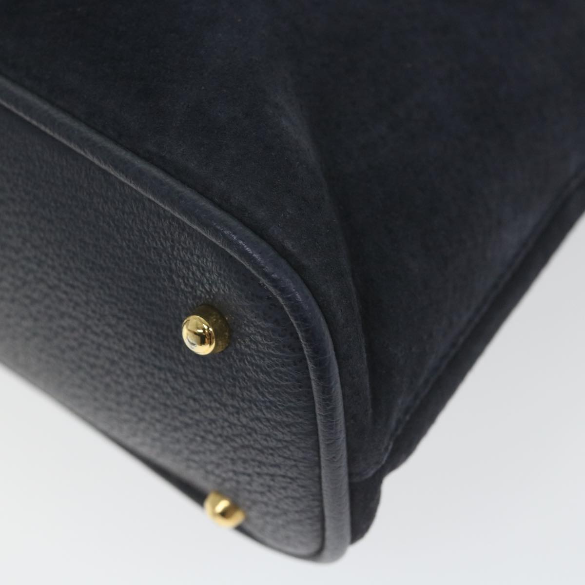 GUCCI Bamboo Hand Bag Suede 2way Navy 000 2058 0290 0 ep2263