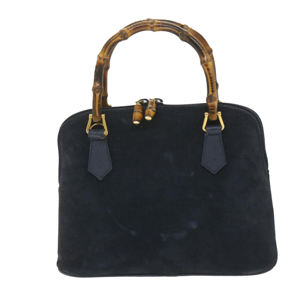 GUCCI Bamboo Hand Bag Suede 2way Navy 000 2058 0290 0 ep2263