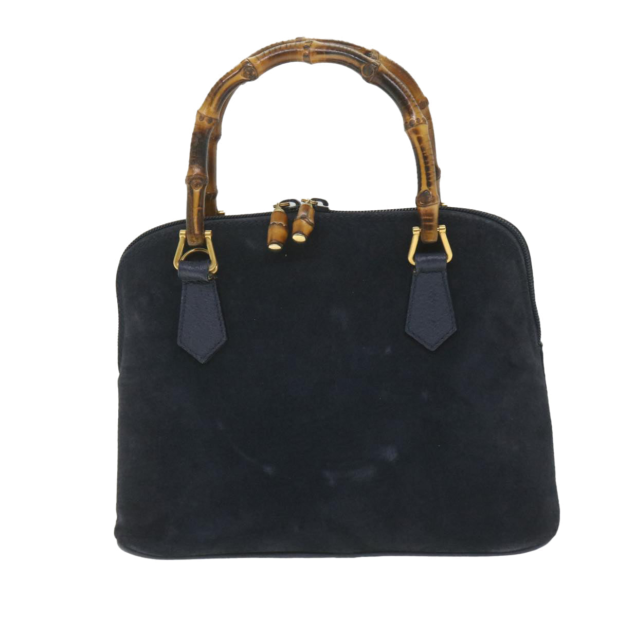 GUCCI Bamboo Hand Bag Suede 2way Navy 000 2058 0290 0 ep2263