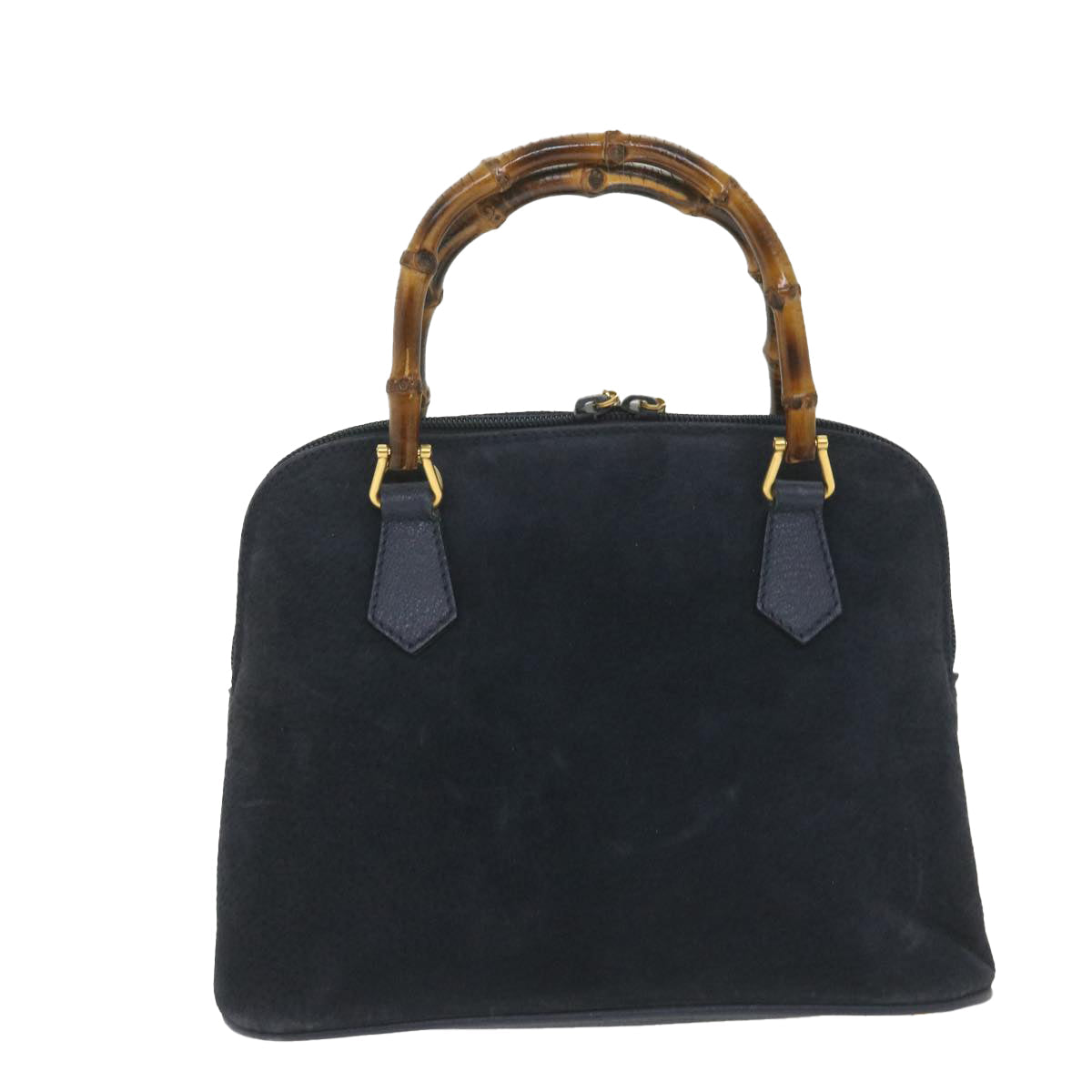 GUCCI Bamboo Hand Bag Suede 2way Navy 000 2058 0290 0 ep2263
