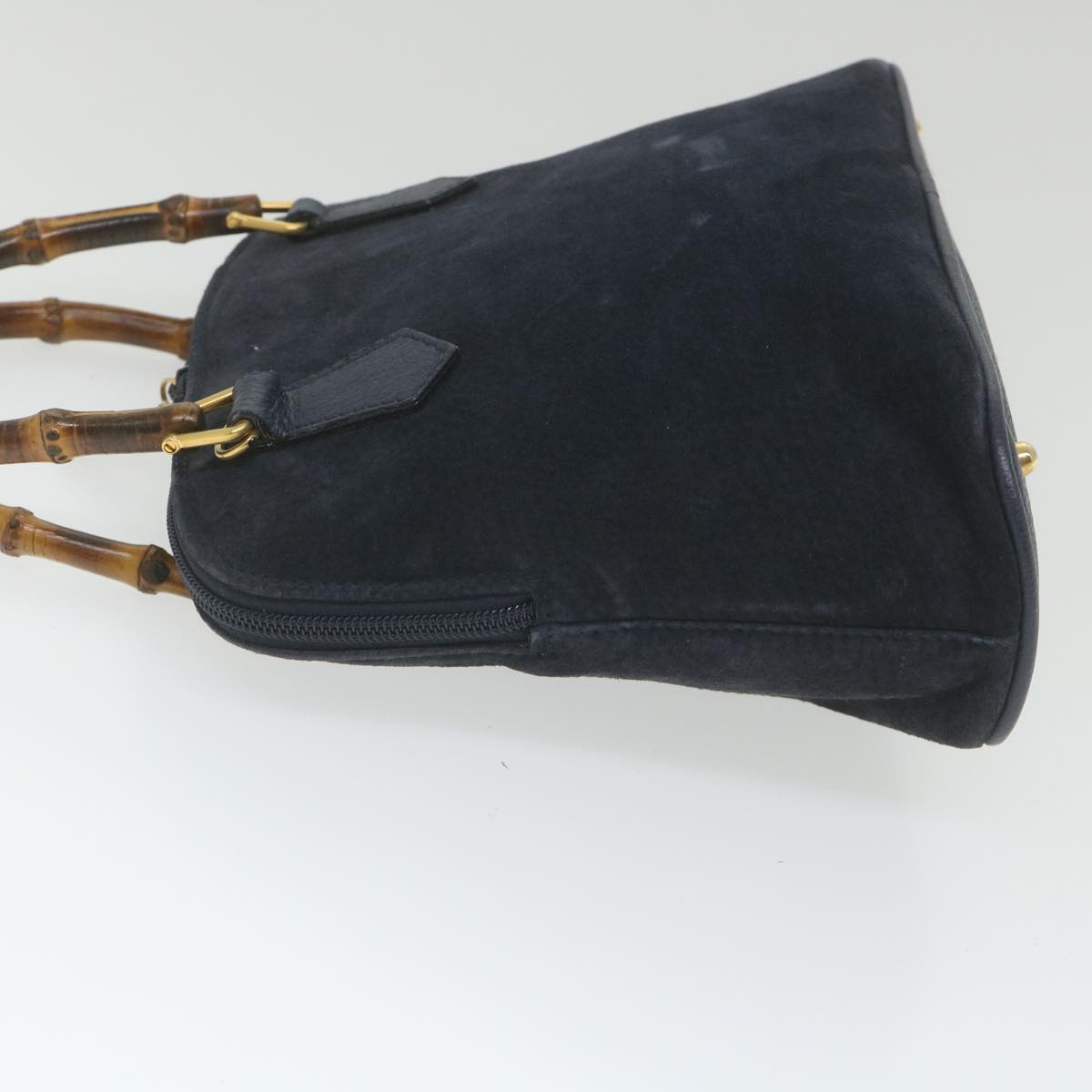 GUCCI Bamboo Hand Bag Suede 2way Navy 000 2058 0290 0 ep2263