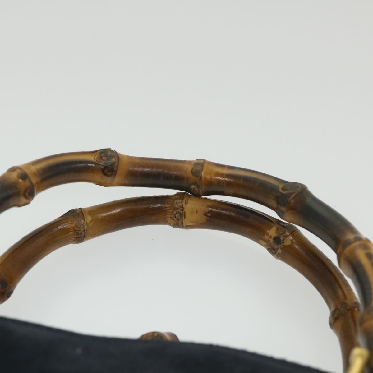 GUCCI Bamboo Hand Bag Suede 2way Navy 000 2058 0290 0 ep2263