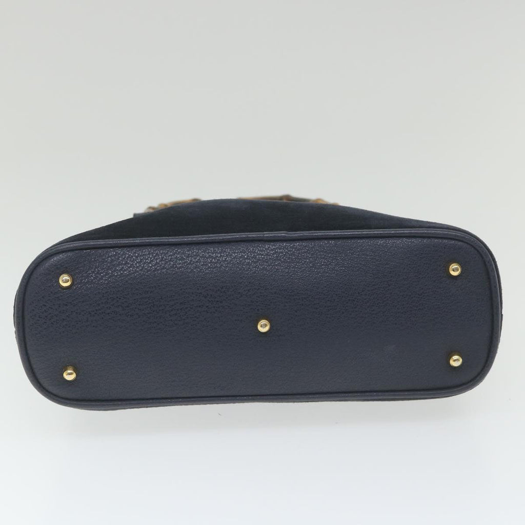 GUCCI Bamboo Hand Bag Suede 2way Navy 000 2058 0290 0 ep2263