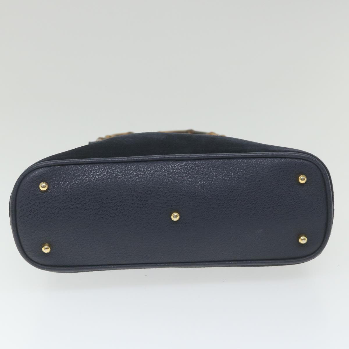 GUCCI Bamboo Hand Bag Suede 2way Navy 000 2058 0290 0 ep2263