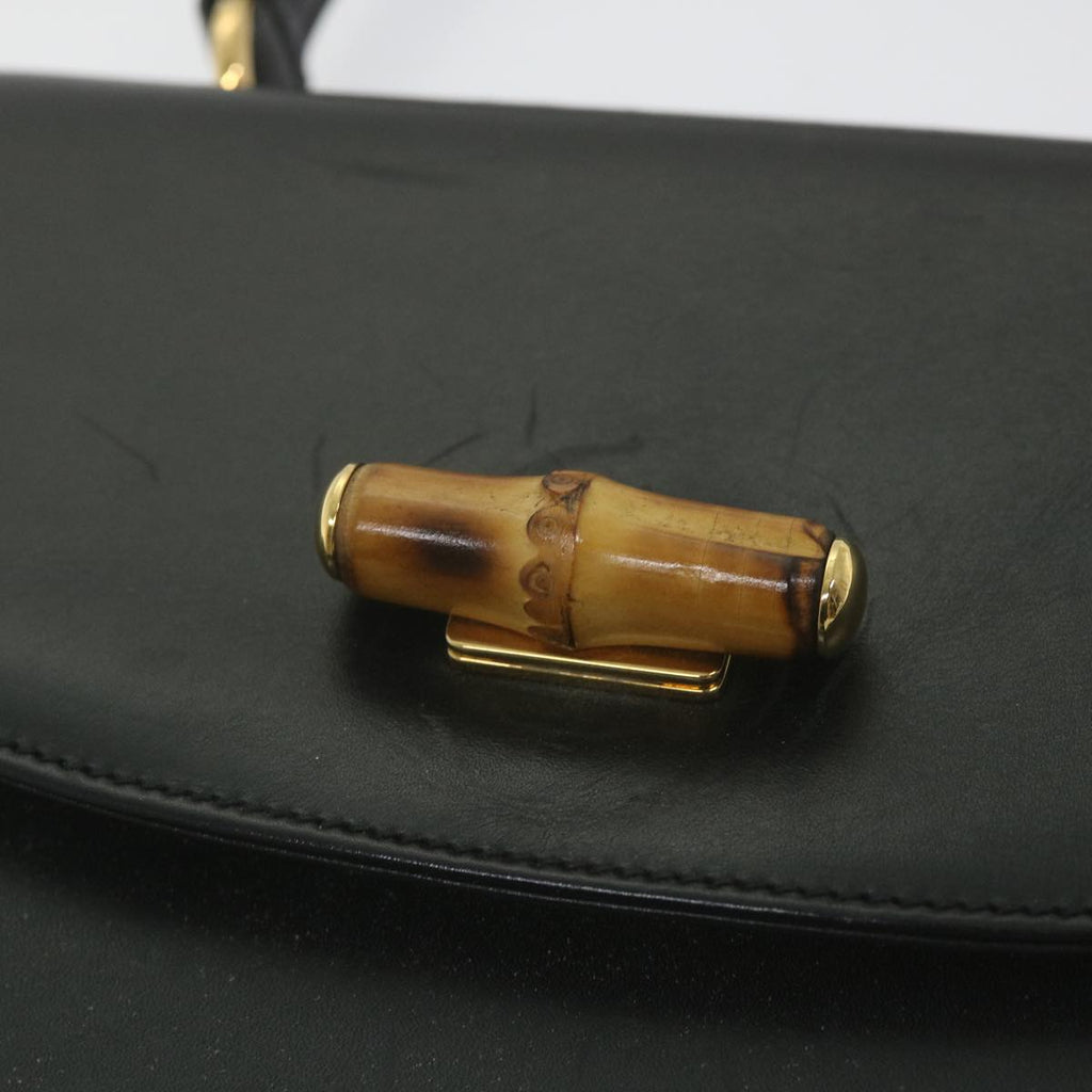 GUCCI Bamboo Hand Bag Leather Black 000 406 ep2265