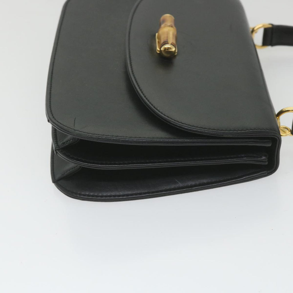 GUCCI Bamboo Hand Bag Leather Black 000 406 ep2265