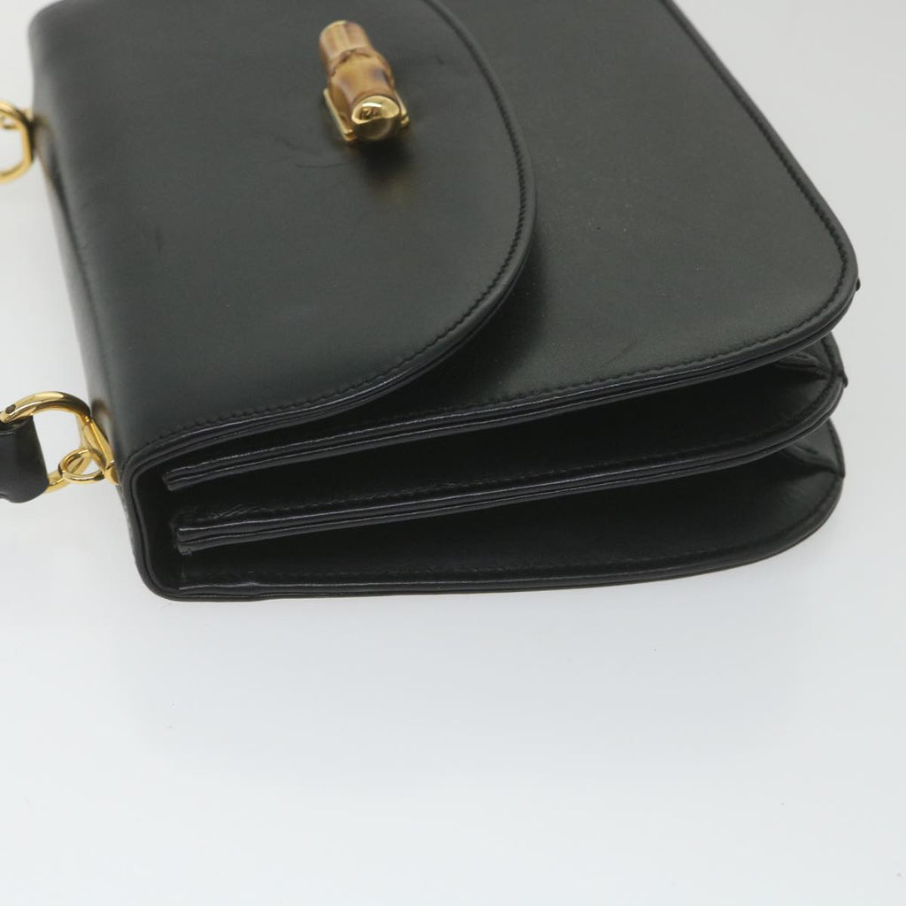 GUCCI Bamboo Hand Bag Leather Black 000 406 ep2265