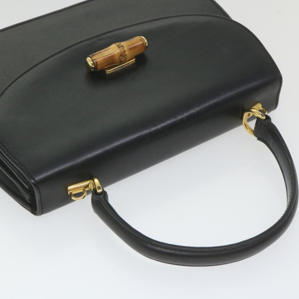 GUCCI Bamboo Hand Bag Leather Black 000 406 ep2265