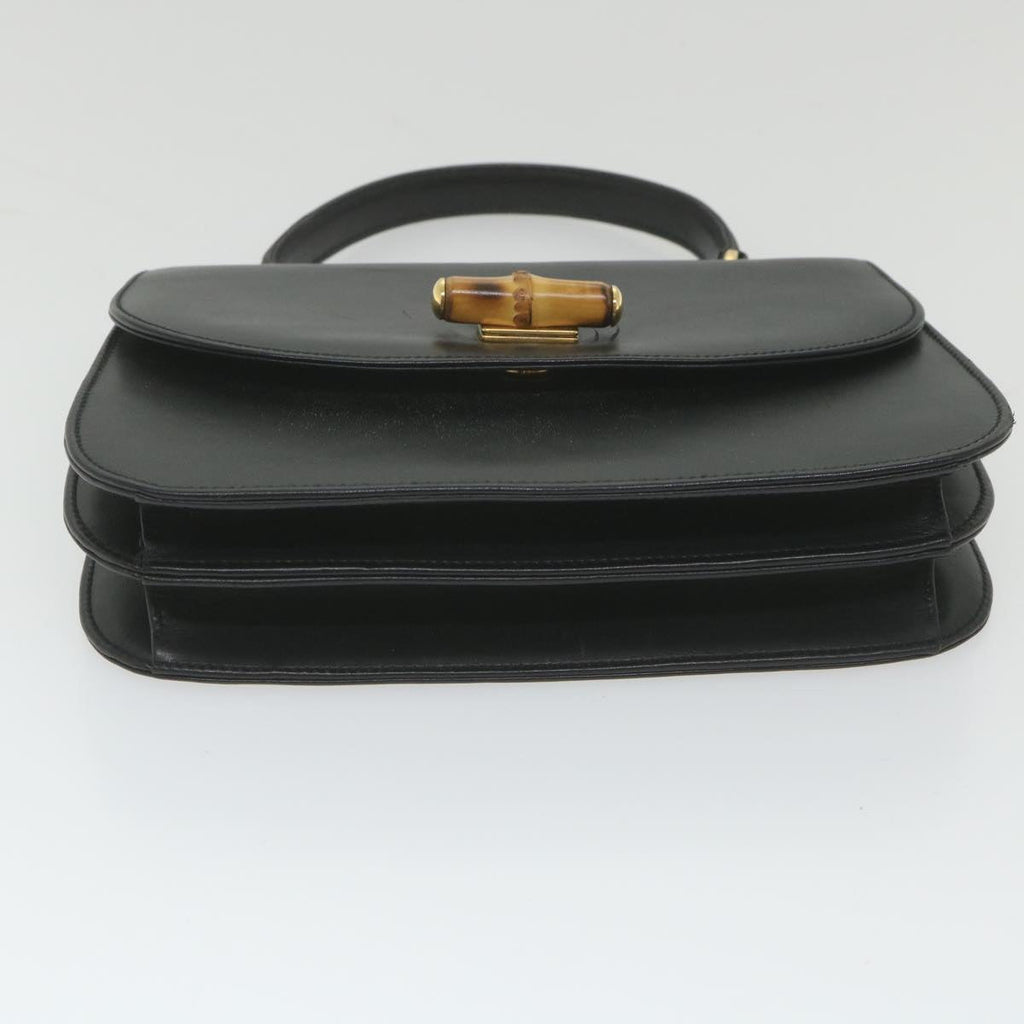 GUCCI Bamboo Hand Bag Leather Black 000 406 ep2265