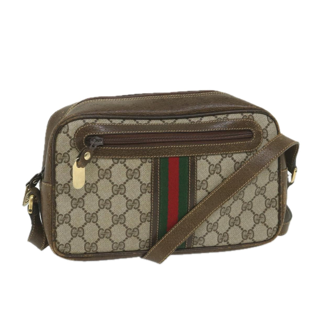 GUCCI GG Supreme Web Sherry Line Shoulder Bag Red Beige Green ep2271