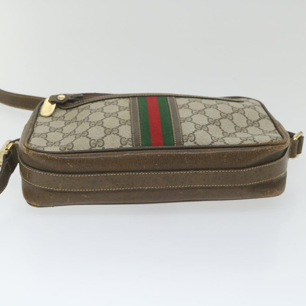 GUCCI GG Supreme Web Sherry Line Shoulder Bag Red Beige Green ep2271