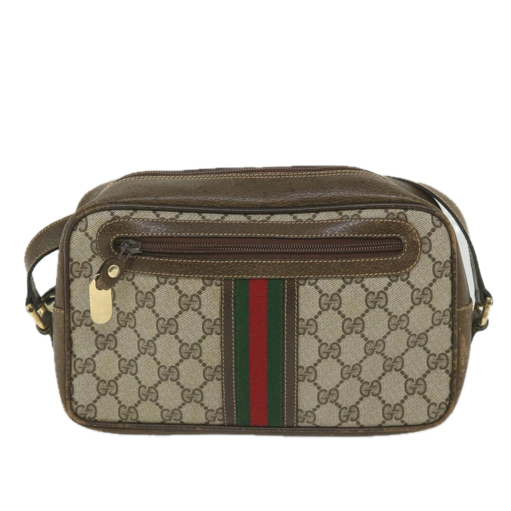 GUCCI GG Supreme Web Sherry Line Shoulder Bag Red Beige Green ep2271