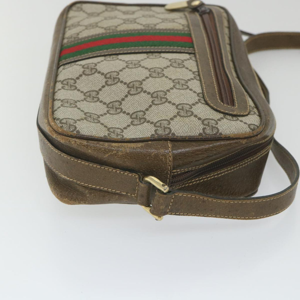 GUCCI GG Supreme Web Sherry Line Shoulder Bag Red Beige Green ep2271