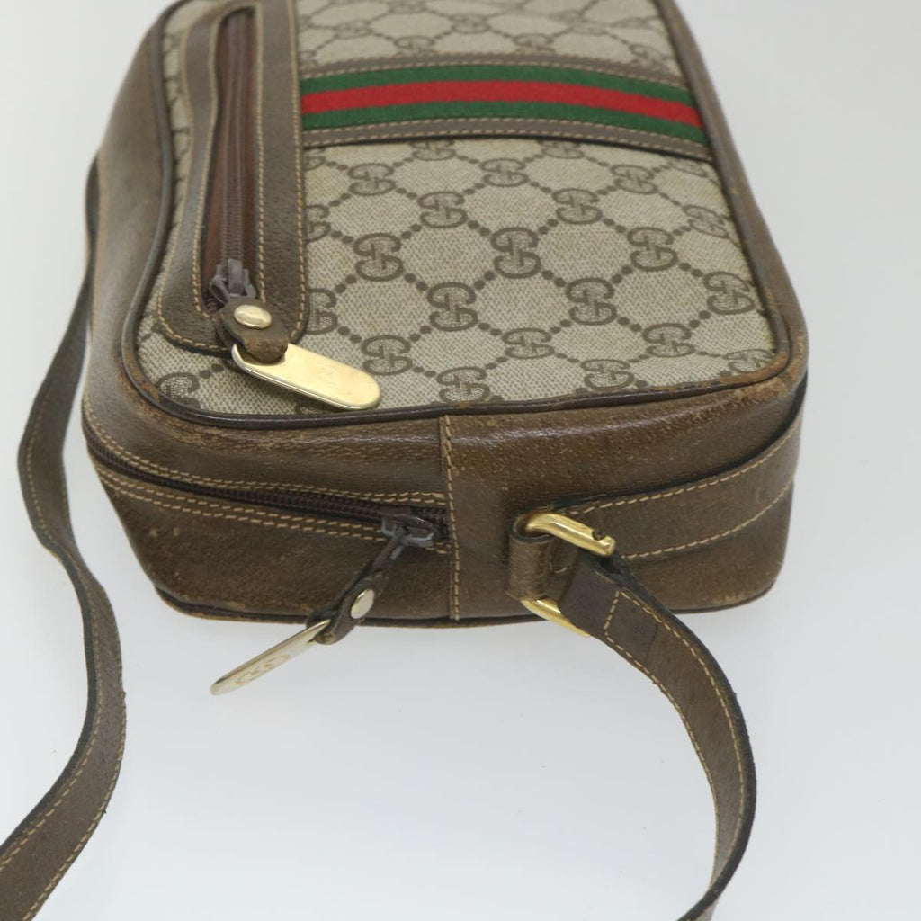 GUCCI GG Supreme Web Sherry Line Shoulder Bag Red Beige Green ep2271