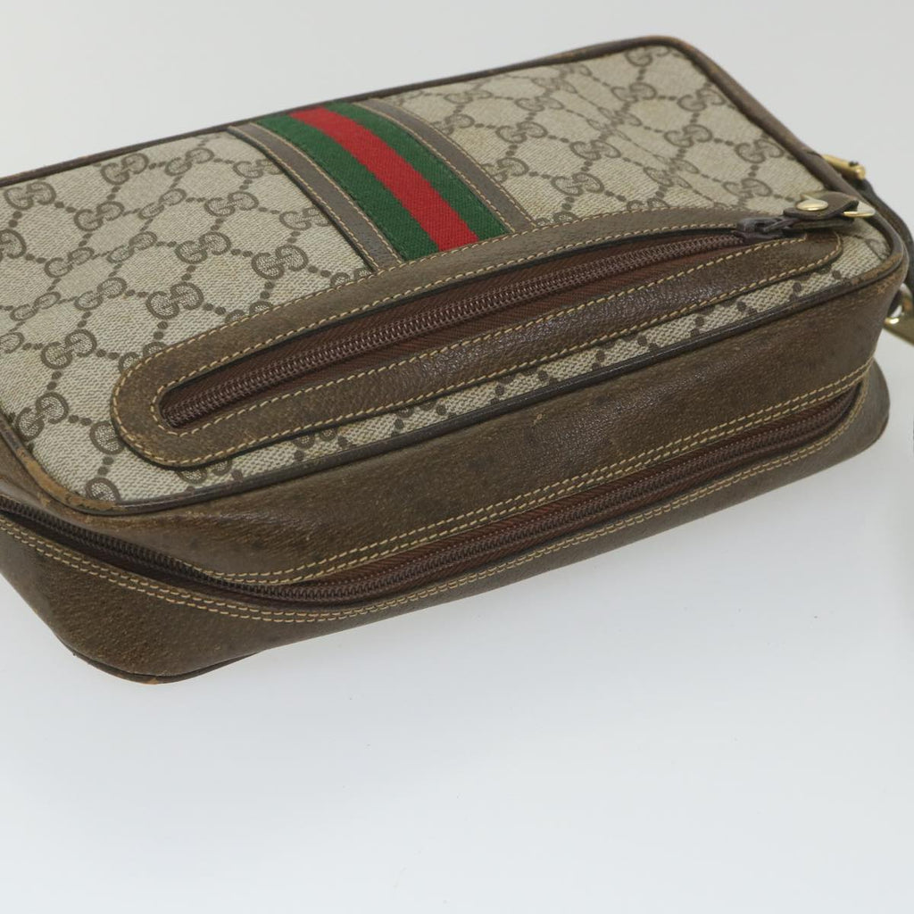 GUCCI GG Supreme Web Sherry Line Shoulder Bag Red Beige Green ep2271
