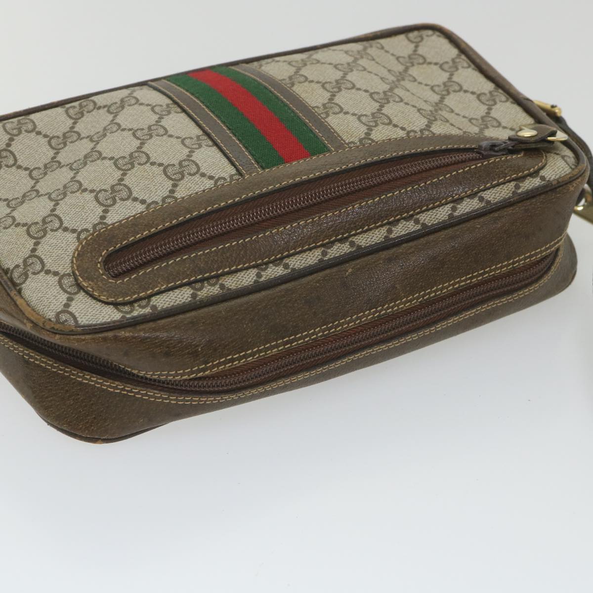 GUCCI GG Supreme Web Sherry Line Shoulder Bag Red Beige Green ep2271
