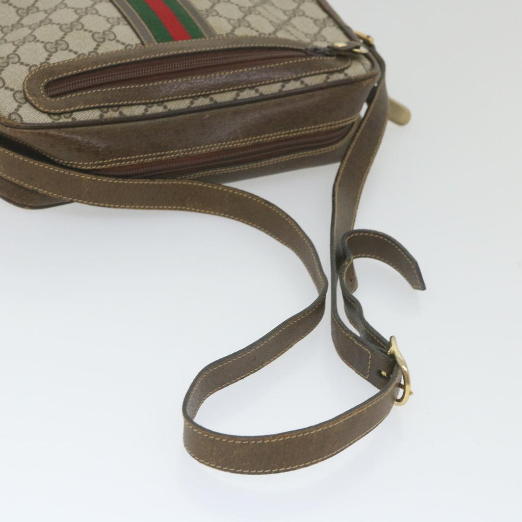 GUCCI GG Supreme Web Sherry Line Shoulder Bag Red Beige Green ep2271