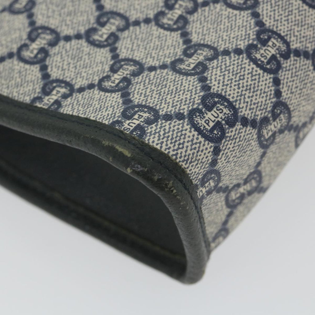 GUCCI GG Plus Supreme Clutch Bag PVC Leather Navy ep2272