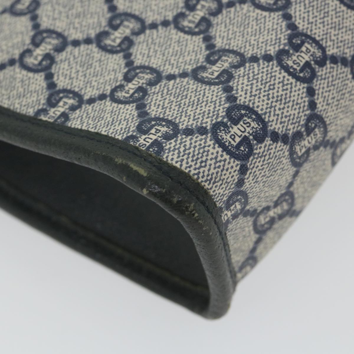 GUCCI GG Plus Supreme Clutch Bag PVC Leather Navy ep2272