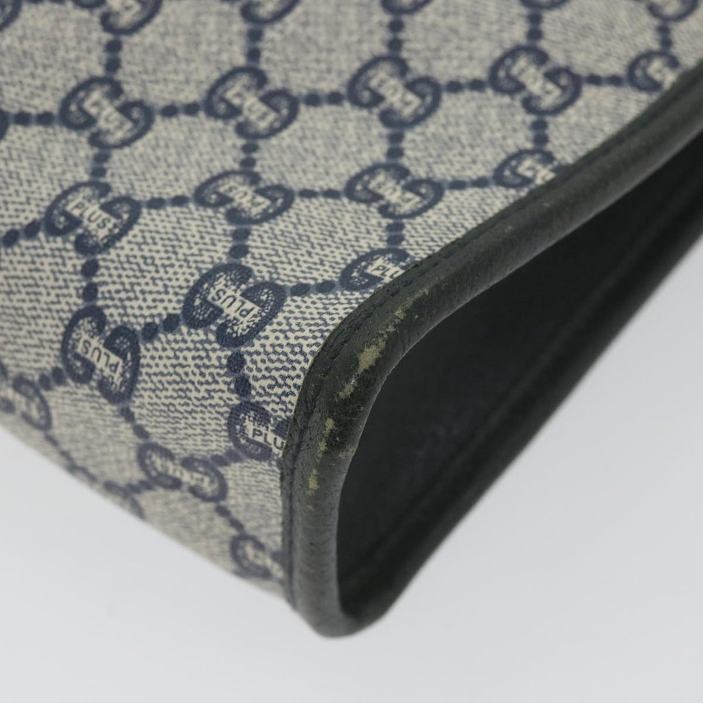 GUCCI GG Plus Supreme Clutch Bag PVC Leather Navy ep2272
