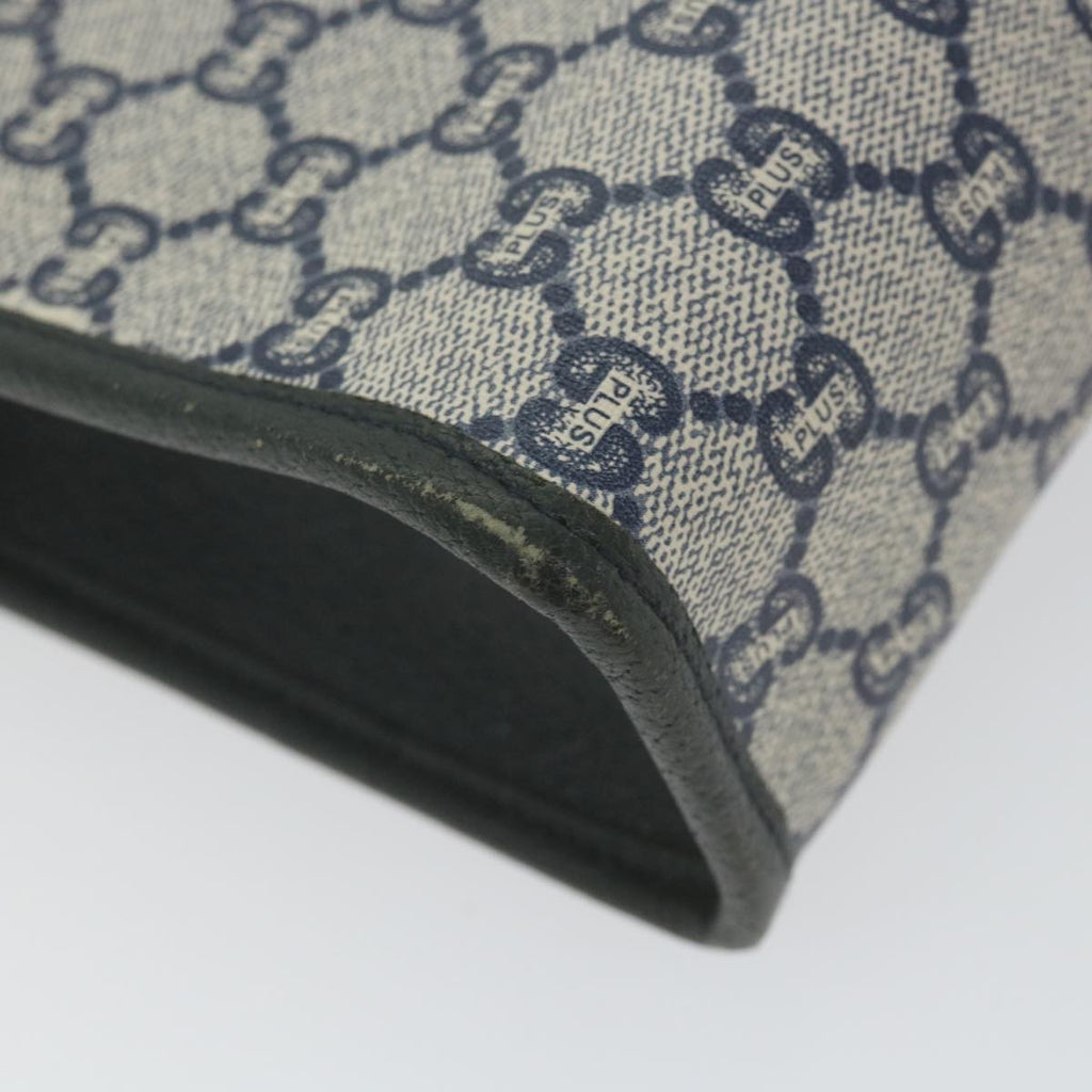 GUCCI GG Plus Supreme Clutch Bag PVC Leather Navy ep2272