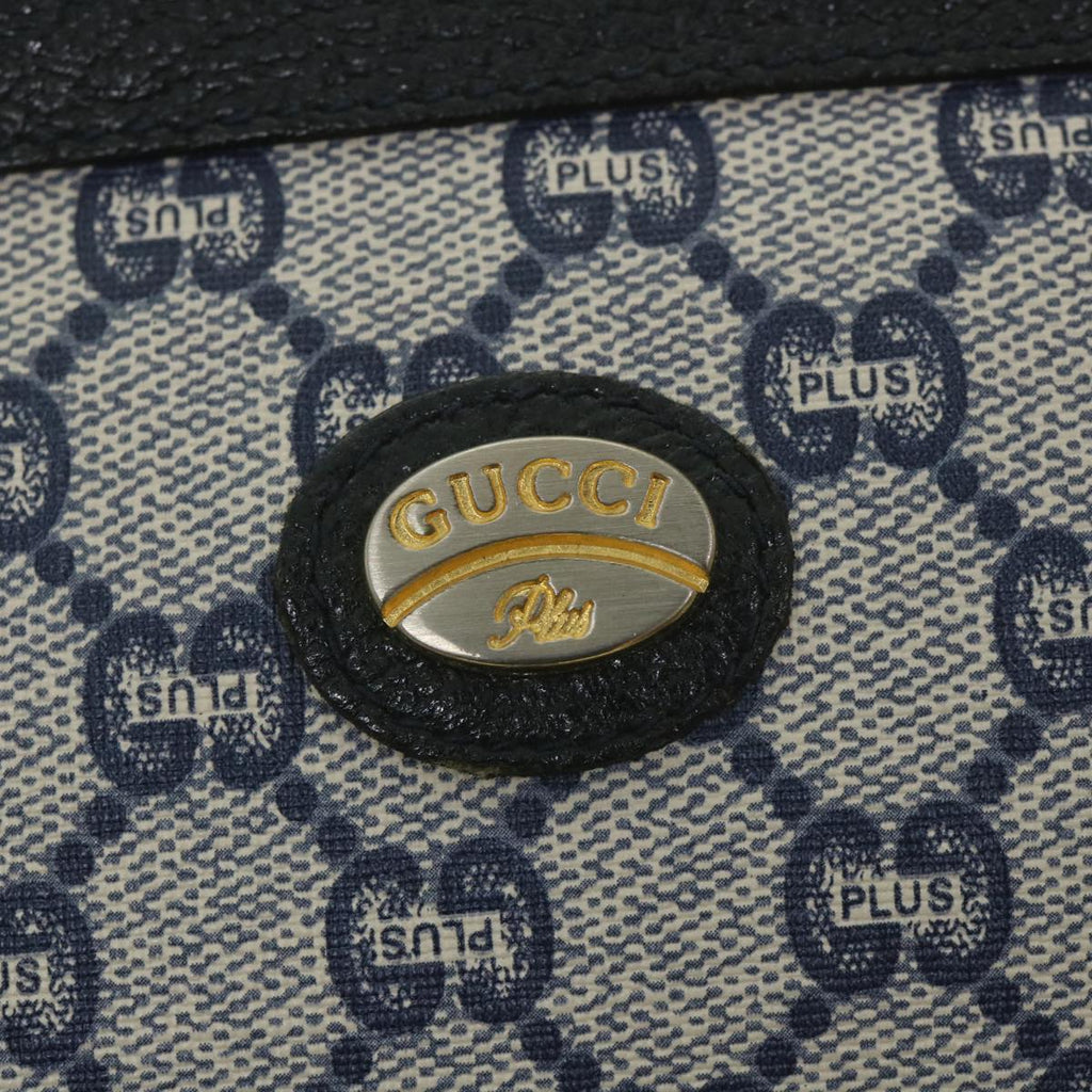GUCCI GG Plus Supreme Clutch Bag PVC Leather Navy ep2272