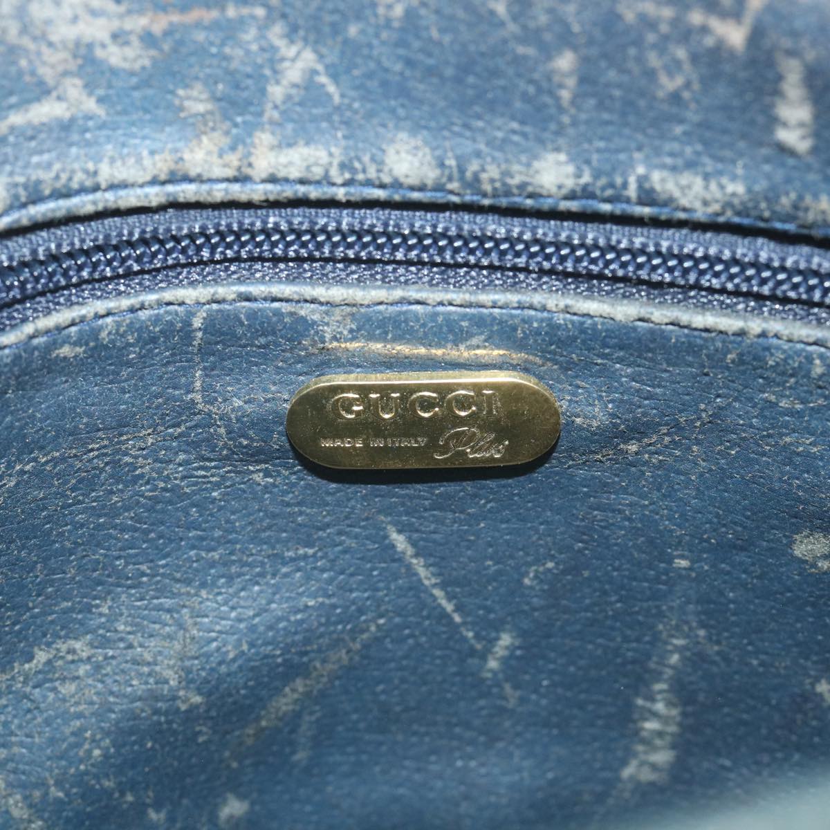 GUCCI GG Plus Supreme Clutch Bag PVC Leather Navy ep2272