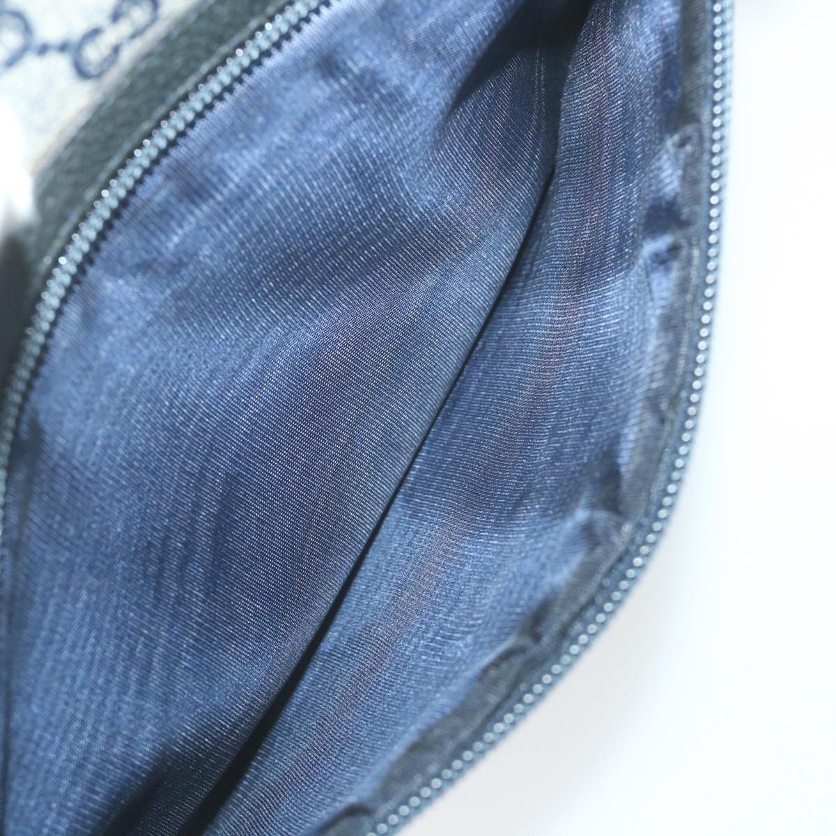 GUCCI GG Plus Supreme Clutch Bag PVC Leather Navy ep2272