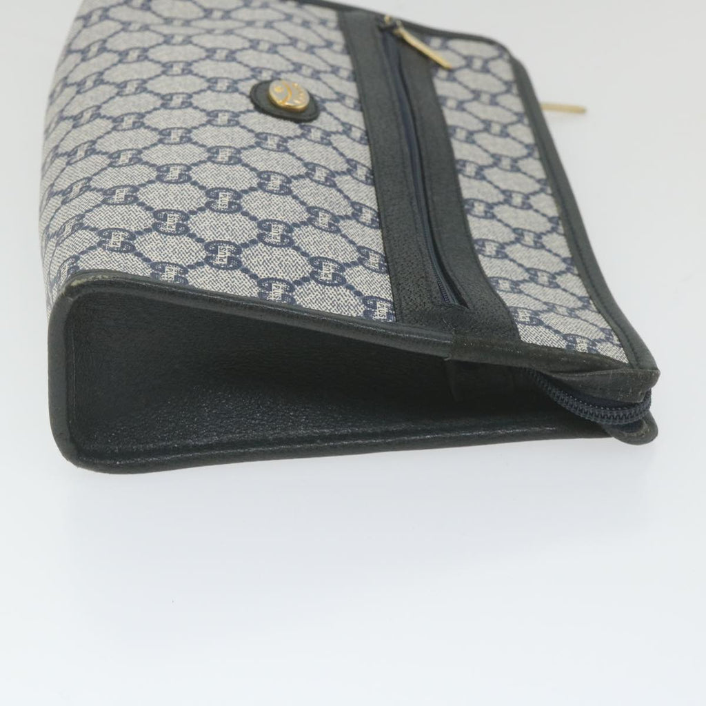 GUCCI GG Plus Supreme Clutch Bag PVC Leather Navy ep2272