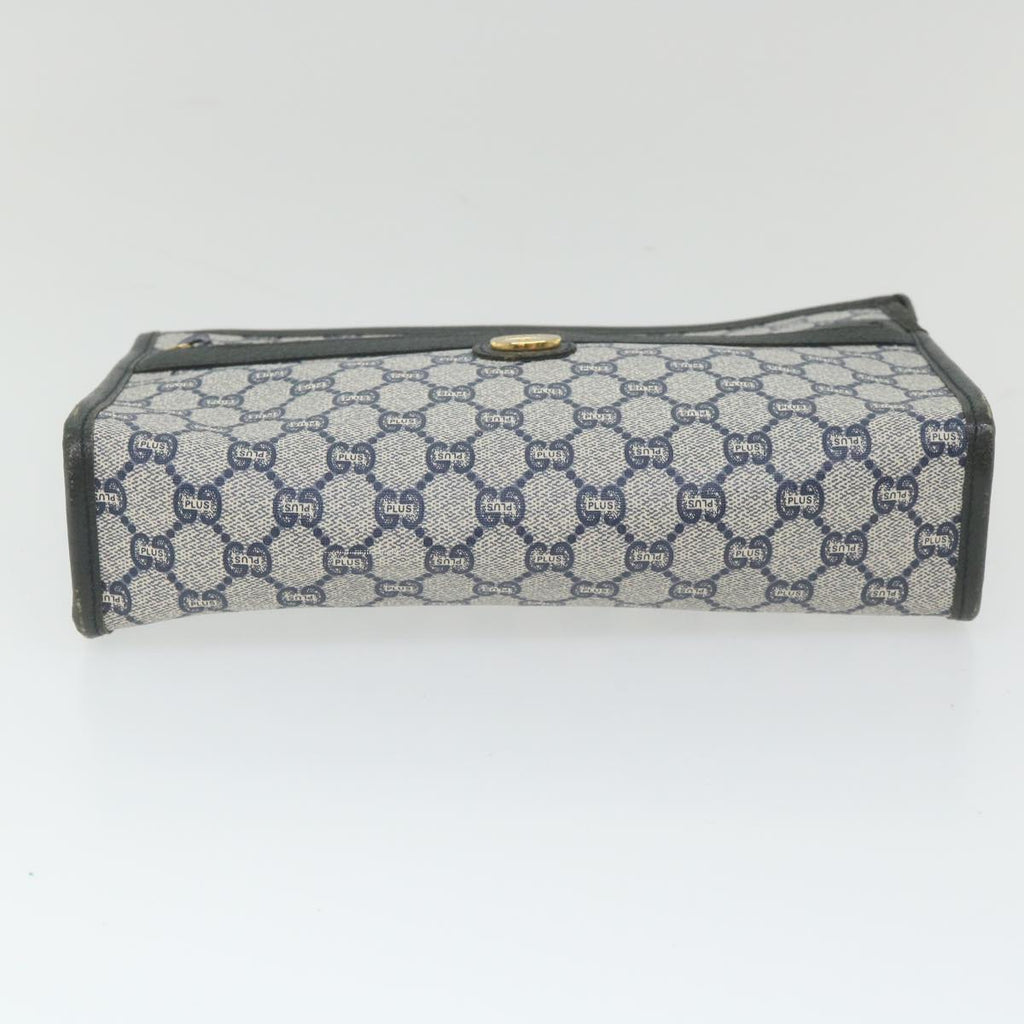 GUCCI GG Plus Supreme Clutch Bag PVC Leather Navy ep2272