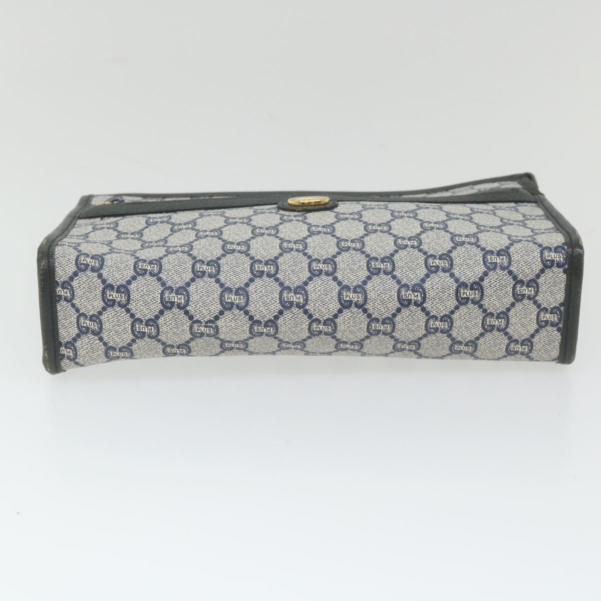 GUCCI GG Plus Supreme Clutch Bag PVC Leather Navy ep2272