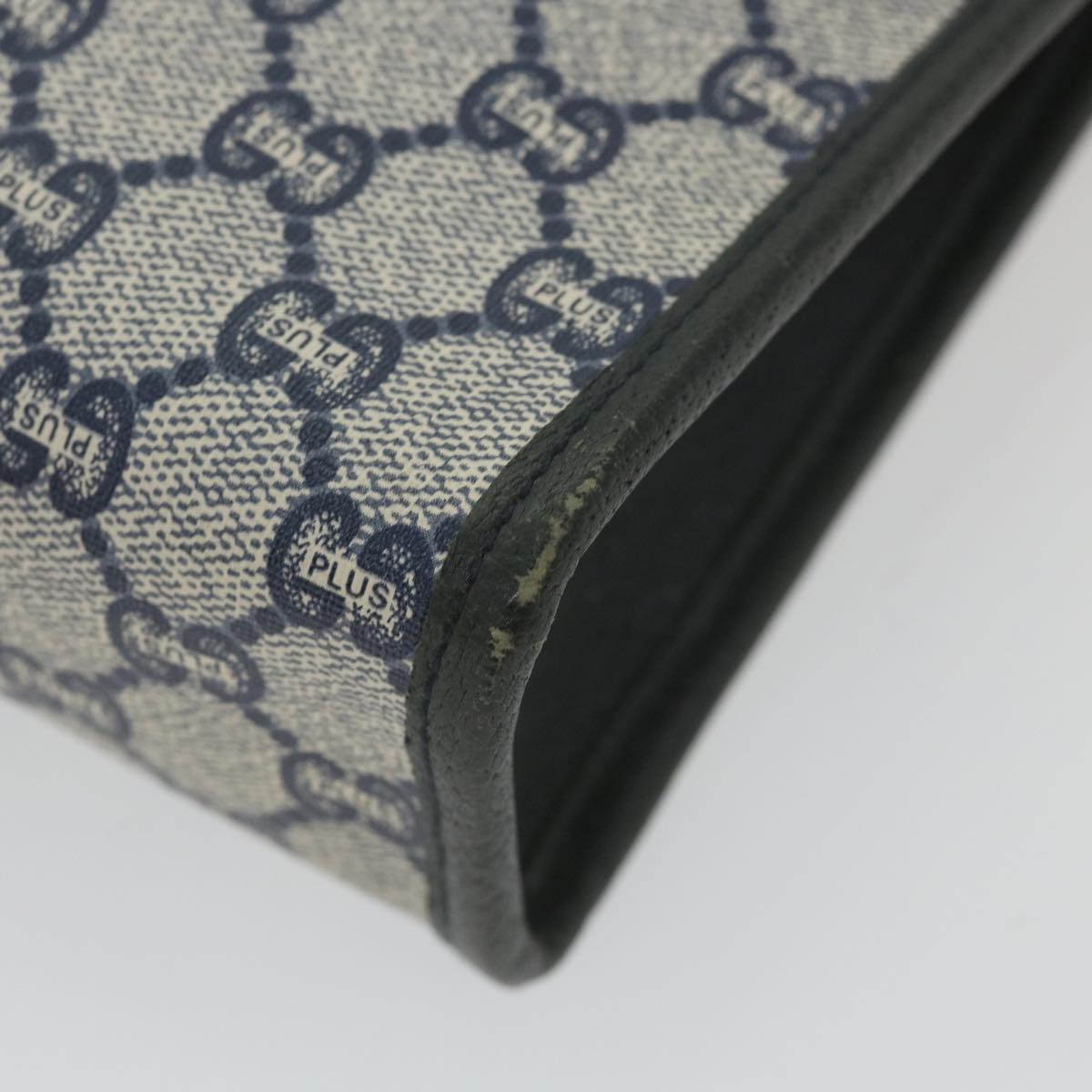 GUCCI GG Plus Supreme Clutch Bag PVC Leather Navy ep2272