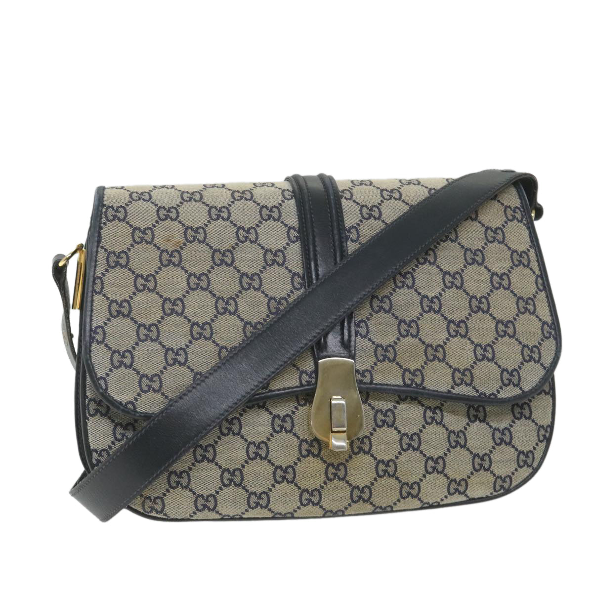 GUCCI GG Canvas Shoulder Bag Navy ep2274