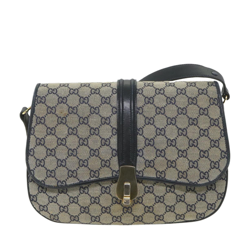GUCCI GG Canvas Shoulder Bag Navy ep2274