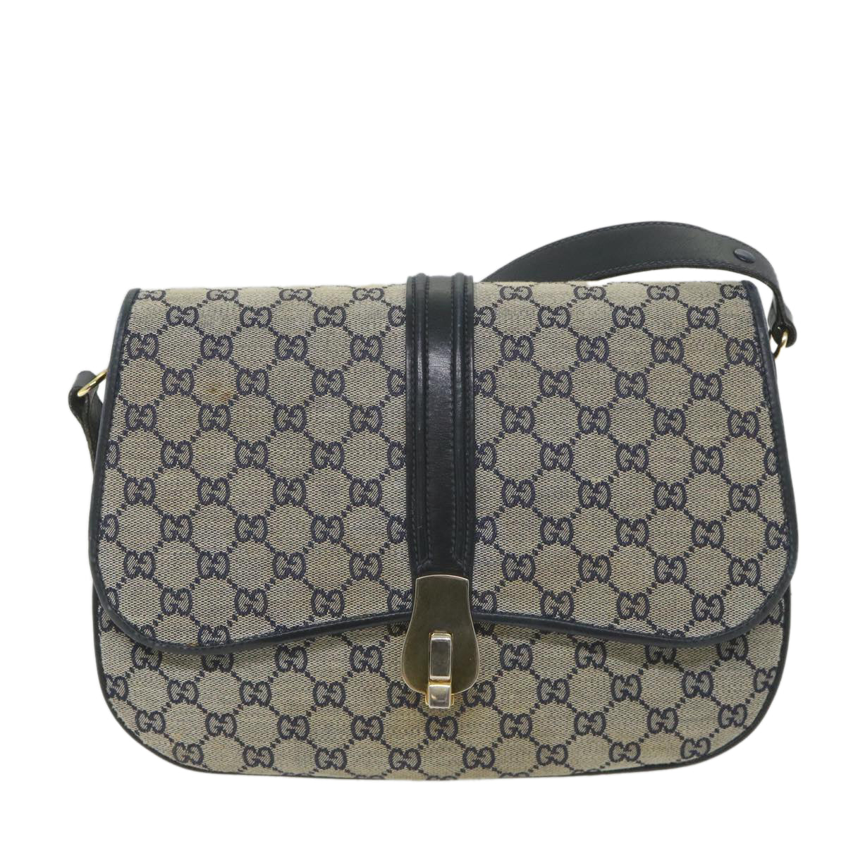 GUCCI GG Canvas Shoulder Bag Navy ep2274